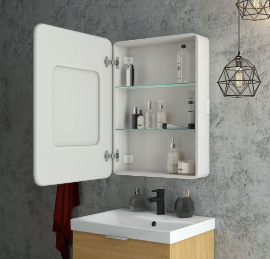 Зеркало-шкаф Art&Max Platino AM-Pla-550-800-1D-L-DS-F 55x80 белый L фото