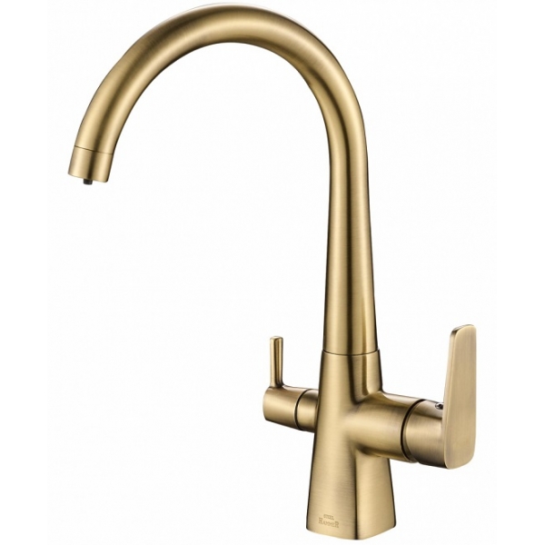 Смеситель для кухни кухни с фильтром для воды Zorg Steel Hammer SH 819 BRONZE фото