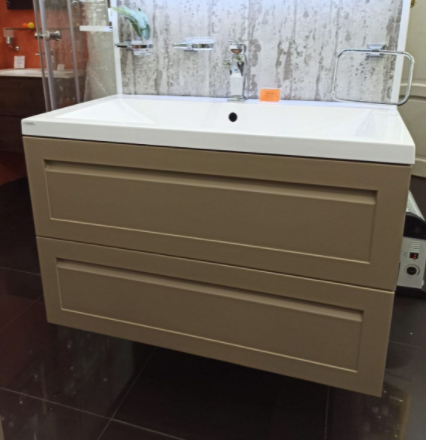 Тумба с раковиной подвесная Art&Max Platino AM-Platino-580-2C-SO-CM 58 см капучино матовый фото