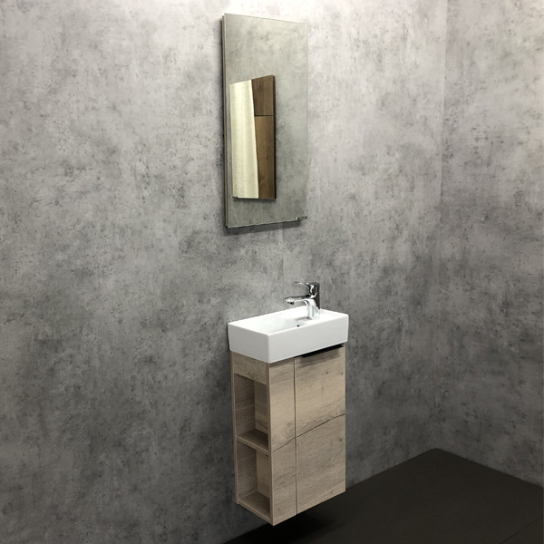 Тумба Comforty Матэ-40 дуб дымчатый с раковиной CREA 40, P-UM-CRE40/1 фото