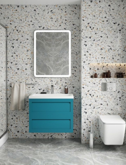 Тумба с раковиной подвесная Art&Max Platino AM-Platino-580-2C-SO-TM 58 см бирюзовая матовая фото