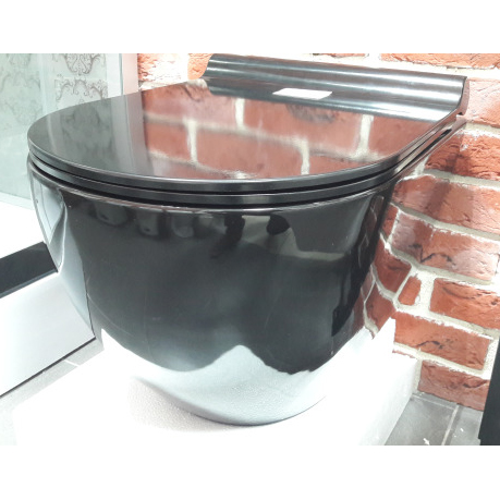 Унитаз подвесной безободковый CeramaLux TR 2196-18 с сиденьем soft close фото