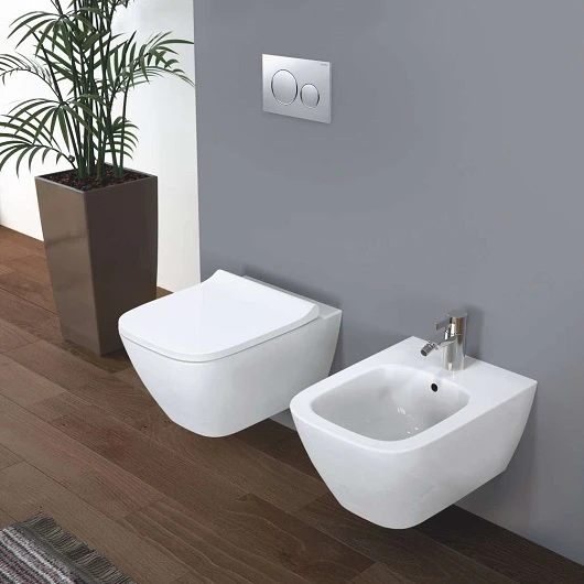 Подвесной унитаз Geberit Smyle Square 500.683.01.1 безободковый, с сиденьем фото