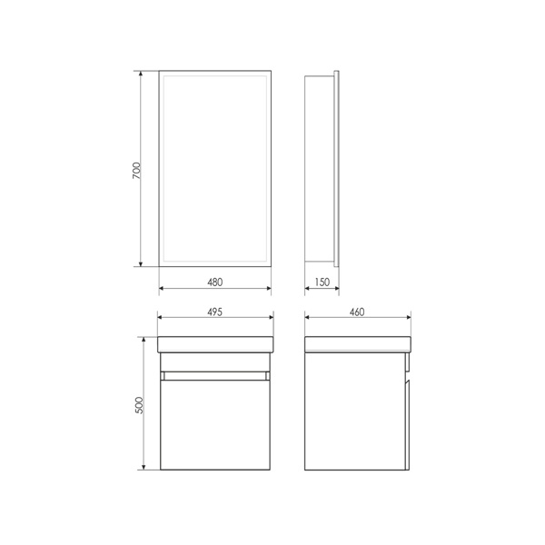 Тумба Comforty Диана-50 подвесная белый глянец с раковиной Ringo50 F01 УП/Next 50 фото