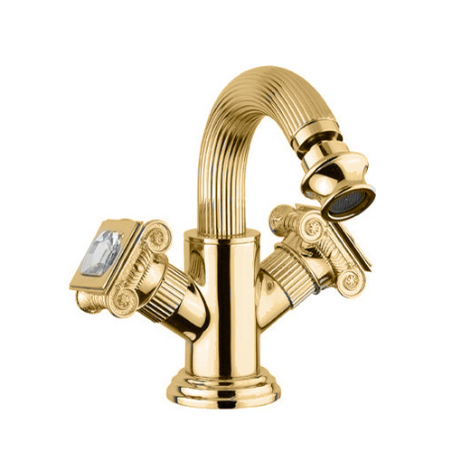 Смеситель для биде двухвентильный Cezares Olimp OLIMP-BS2-03/24-Sw золото/swarovski фото