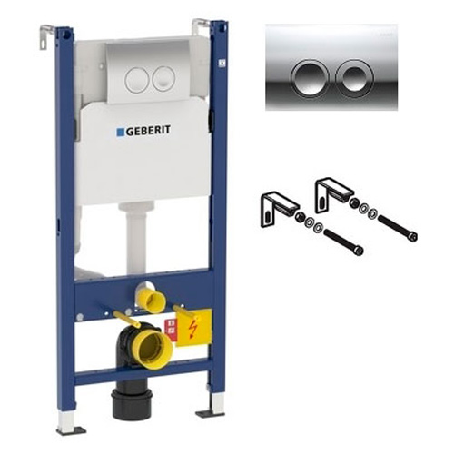 Инсталляция для подвесного унитаза Geberit Duofix 458.124.21.1 3 в 1 с кнопкой смыва Delta 21 фото
