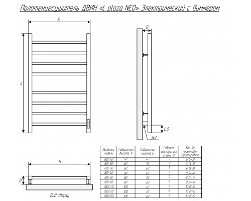 Электрический полотенцесушитель ДВИН L plaza neo 80/50 К диммер квадрат Золотой хром (4657763757717) фото