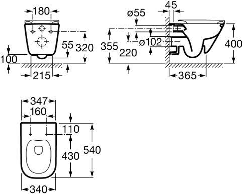 Безободковый подвесной унитаз Roca Gap Clean Rim 34647L000 фото