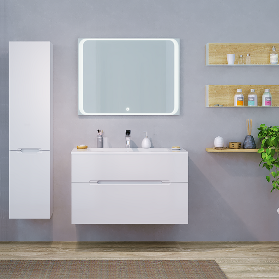 Зеркало с подсветкой Jorno Modul Mоl.02.92/W 100 см фото