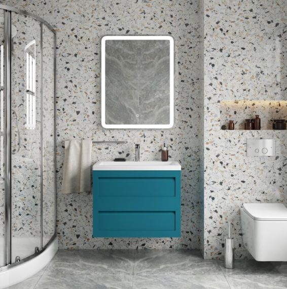 Тумба с раковиной подвесная Art&Max Platino AM-Platino-750-2C-SO-TM 75 см бирюзовая фото
