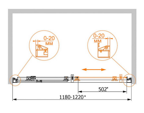 Душевая дверь Cezares Rosa ROSA-BF-1-120-RO-Bi 120 см фото
