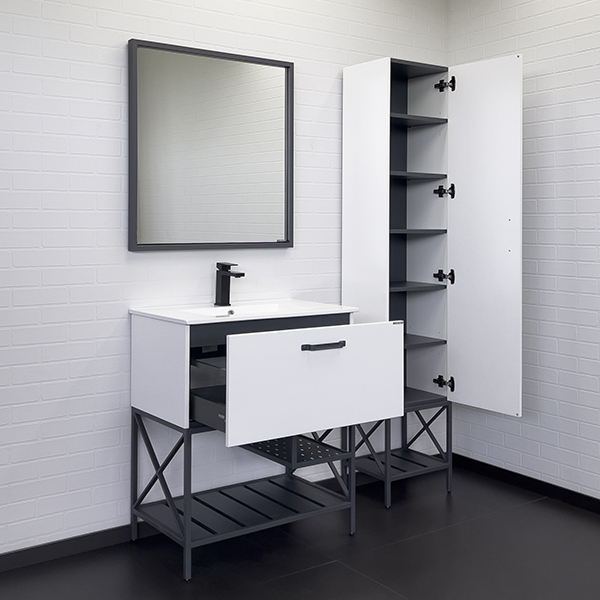 Тумба-умывальник Comforty Бредфорд-75 белый/графит с раковиной Comforty 75E 00-00013442CF фото