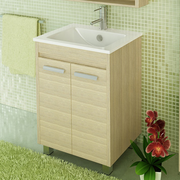 Тумба Comforty Марио-60 сосна лоредо с раковиной Quadro 60 фото