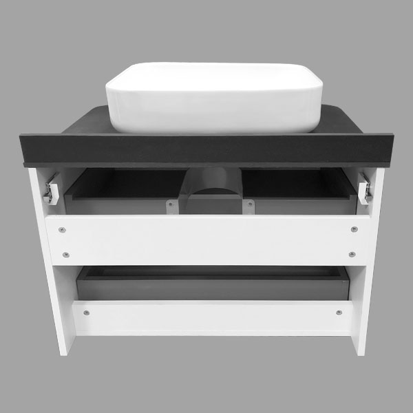 Тумба Comforty Амстердам-75 белая с с черной матовой столешницей, с раковиной Comforty T-Y9378 фото