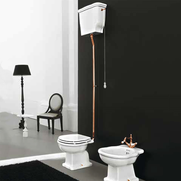 Унитаз с высоким бачком HEC004 01 00/ EE16 bi Artceram Hermitage HEV002 01 00/ EE01 bi бронза фото