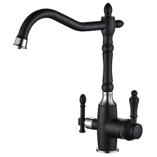 Смеситель для кухни кухни с фильтром для воды Zorg Steel Hammer SH 812 BLACK CR фото