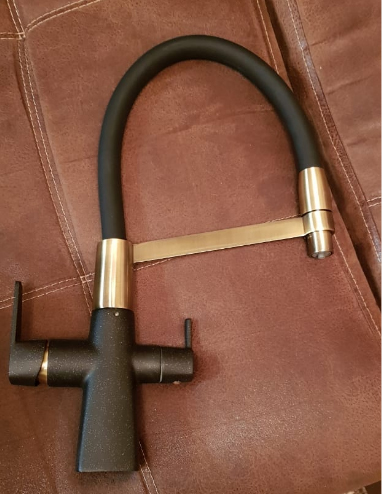 Смеситель для кухни кухни с фильтром для воды Zorg Steel Hammer SH 818-6 BLACK BR фото