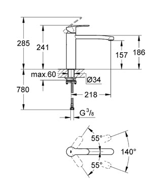 Смеситель для кухни съемный для установки перед окном Grohe Eurostyle Cosmopolitan 31159002 фото