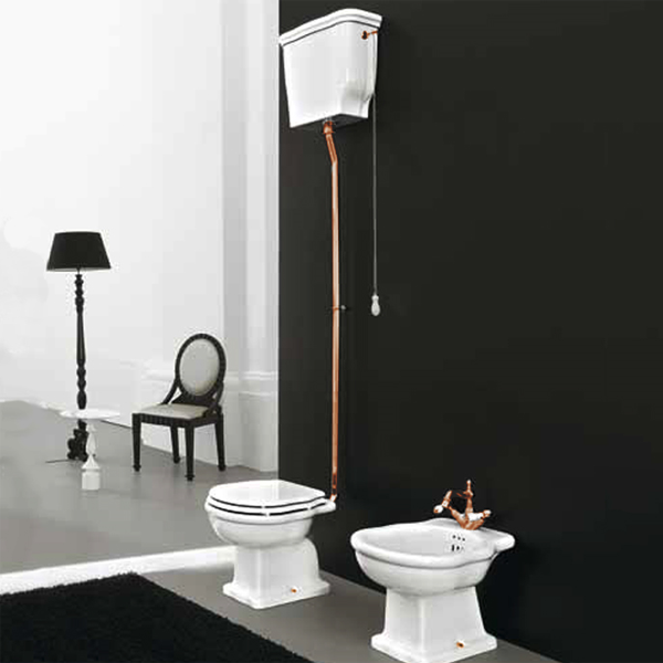 Унитаз с высоким бачком HEC004 01 00/ EE16 bi Artceram Hermitage HEV003 01 00 бронза фото