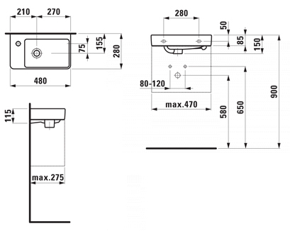 Раковина Laufen Pro 8.1595.5.000.104.1 48 см L фото