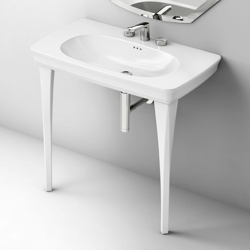 Раковина с керамическими ножками Artceram Civitas CIL002 01 00 bi*1+CIC002 01 00 bi*1 фото