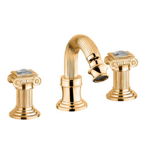 Смеситель для биде двухвентильный Cezares Olimp OLIMP-BBS2-03/24-Sw золото/swarovski фото