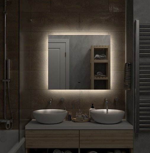 Зеркало с подсветкой Art&Max Perugia AM-Per-800-800-DS-F 80x80 фото