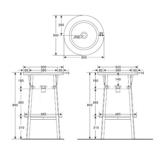 Консоль с керамической раковиной Abber Bequem AC2130MB черная матовая фото