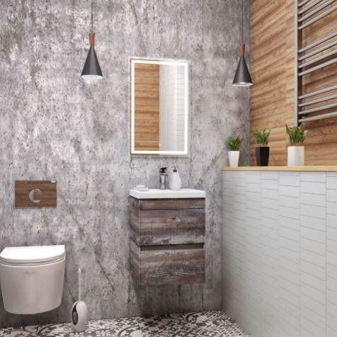 Тумба с раковиной Art&Max Family Family-400-2C-SO-PE 40 см бетон фото
