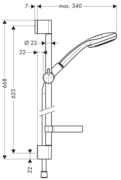 Душевой гарнитур Hansgrohe Croma 100 Multi/Unica?C Shower Set 65 см 27775000 фото