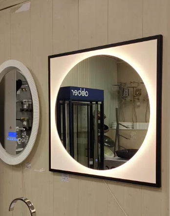 Зеркало с подсветкой, бесконтактный выключатель Abber See AG6117SCRB 80x80 фото