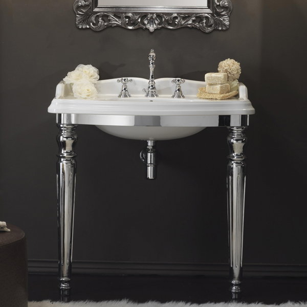 Раковина с металлической консолью Tiffany World King TWKI3070.1сr+AR834bi*1 фото