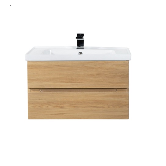 Тумба с раковиной подвесная Art&Max AM-Techno AM-Techno-900-2C-SO-LW674 90 см Дуб мадейра янтарь фото