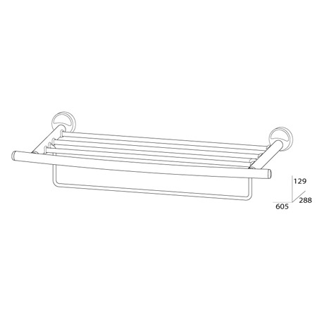 Полка для полотенец с нижним держателем FBS Ellea ELL 042 60 см фото
