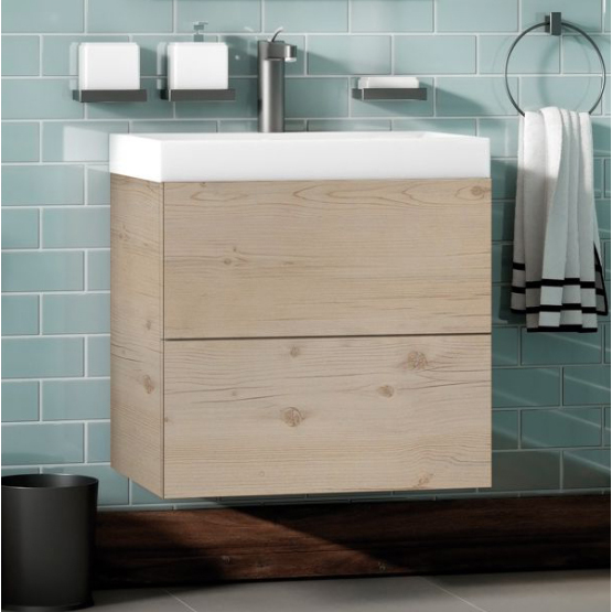 Тумба с раковиной подвесная Art&Max Verona-Push AM-Verona-Push-700-2C-SO-GP-TS Гаскон Пайн Светлый фото