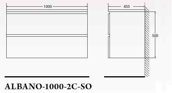 Тумба под раковину BelBagno Albano ALBANO-1000-2C-SO-CVG 100 см Cemento Verona Grigio фото