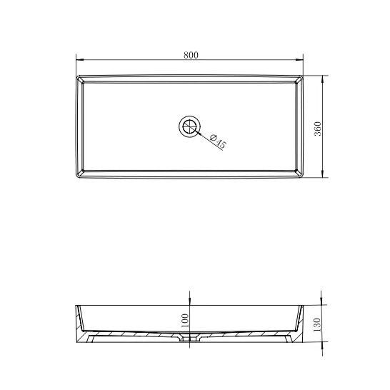 Накладная раковина Abber Rechteck AC2219 80x36 фото