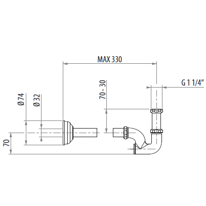 Сифон для раковины Gattoni Accessori 0154/00V0 br (для смесителя с донным клапаном) фото