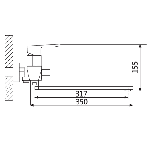 Смеситель для ванны с душем T15 T1923 фото