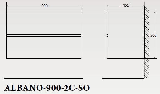 Тумба под раковину BelBagno Albano ALBANO-900-2C-SO-CVG 90 см Cemento Verona Grigio фото