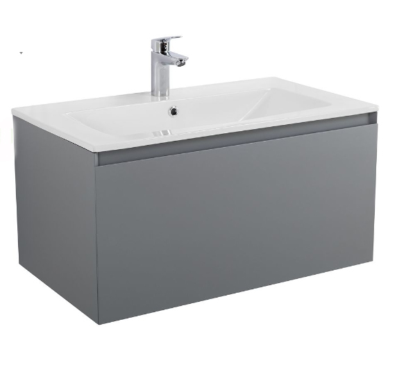 Тумба под раковину Art&Max Latina AM-Latina-800-1C-SO-GM серая матовая фото