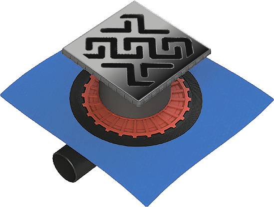 Душевой трап Berges Wasserhaus Zentrum Antik 090364 10x10 см фото