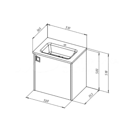 Тумба под раковину Uperwood Aurora TAurora50cm бежевая матовая фото