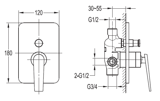 Смеситель для ванны с душем Cezares Baden BADEN-F-VDIM-01 хром фото