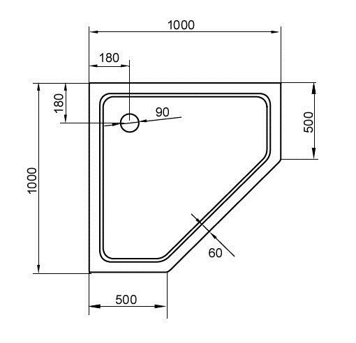 Поддон для душа Cezares Tray TRAY-A-P-100-15-W 100х100 фото