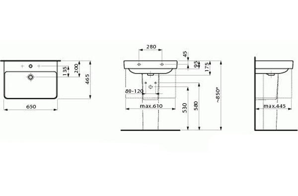 Подвесная раковина Laufen Pro S 8.1096.4.000.104.1 65 см фото