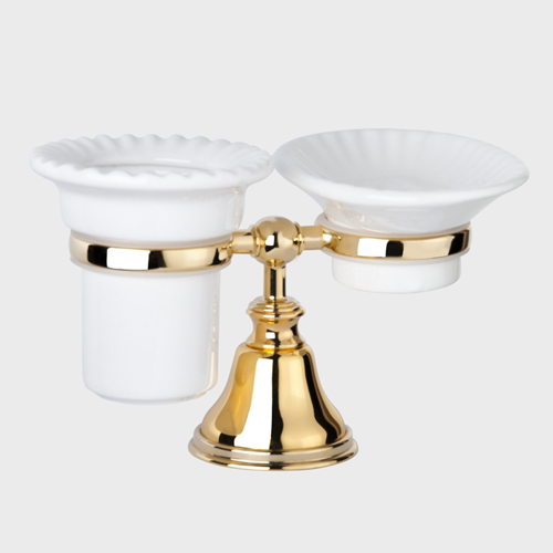 Настольный держатель с мыльницей и стаканом Tiffany World Harmony TWHA141oro фото