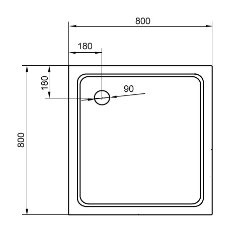 Поддон для душа Cezares Tray TRAY-A-A-80-15-W 80х80 фото