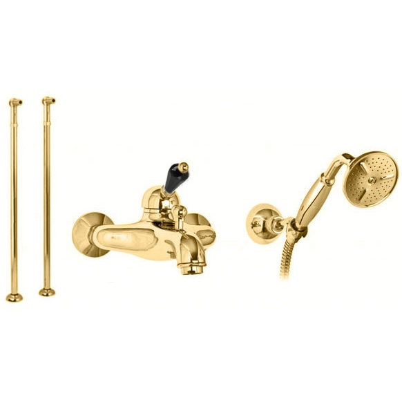 Смеситель для ванны напольный Cezares Vintage VINTAGE-VDPM-03/24-Sw-N золото/swarovski Nero фото