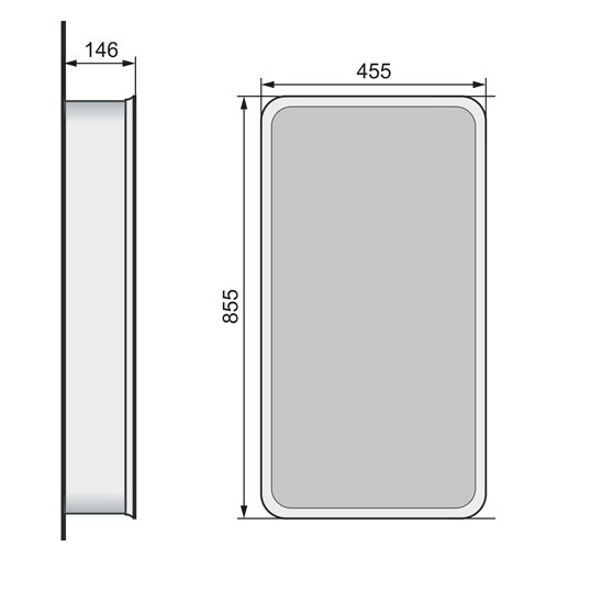 Зеркало-шкаф Jorno Pastel Pas.03.46/GR 46 см серый фото